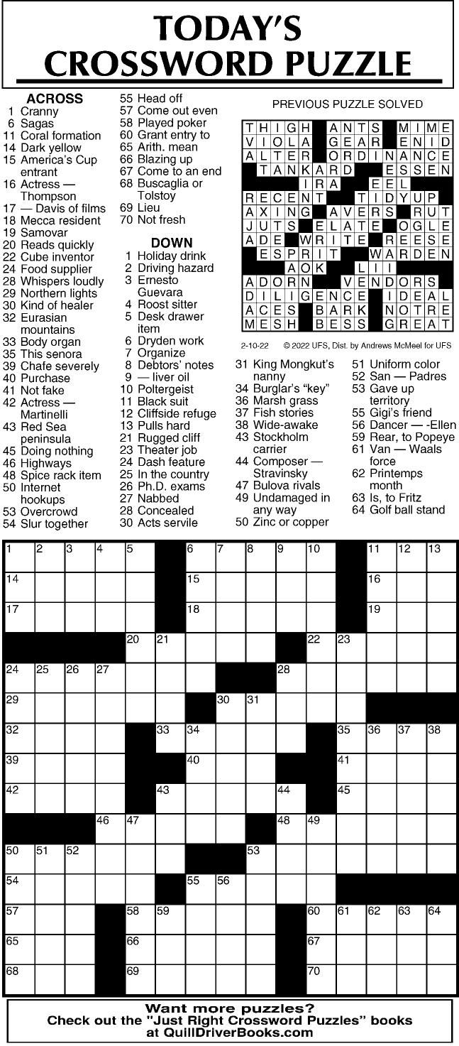 crossword by McMeel 210