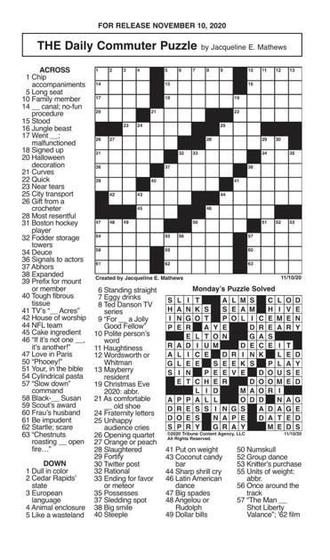 Crossword By Mathews 11 10 Messenger Inquirer Com