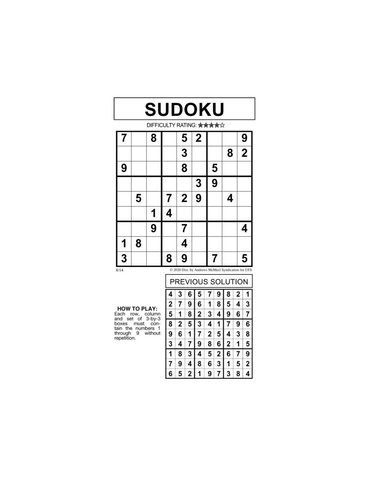 sudoku by mcmeel 8 14 messenger
