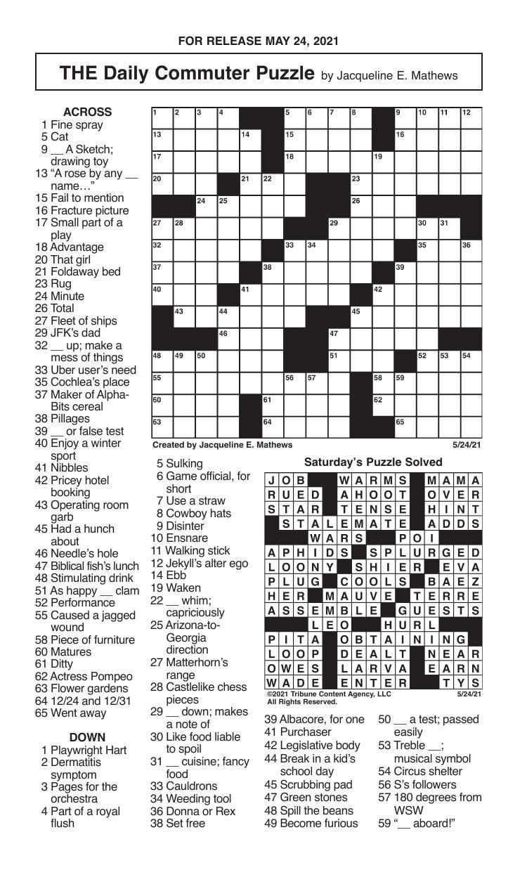 Crossword by Mathews 5/24