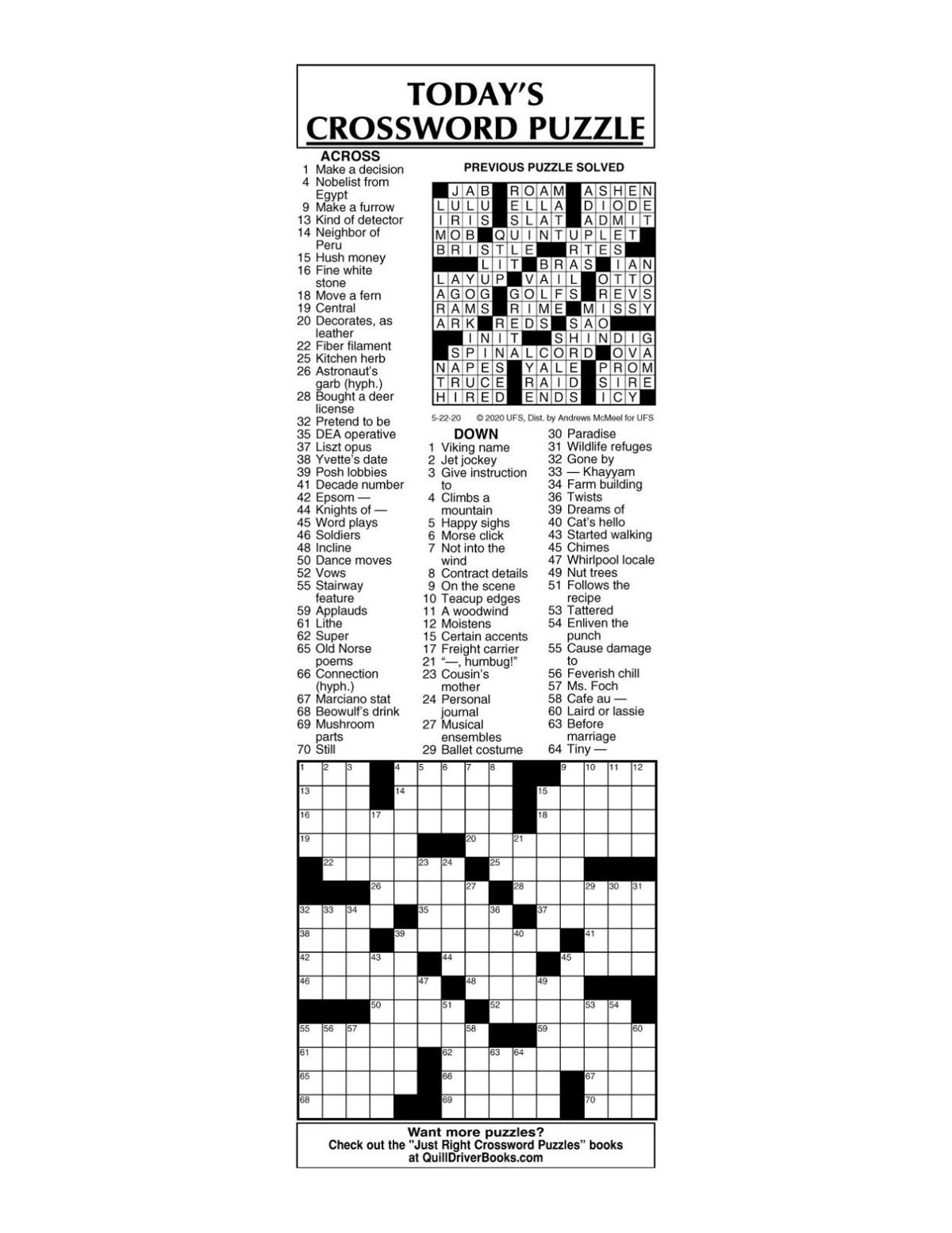 Crossword by McMeel 5/22 | | messenger-inquirer.com