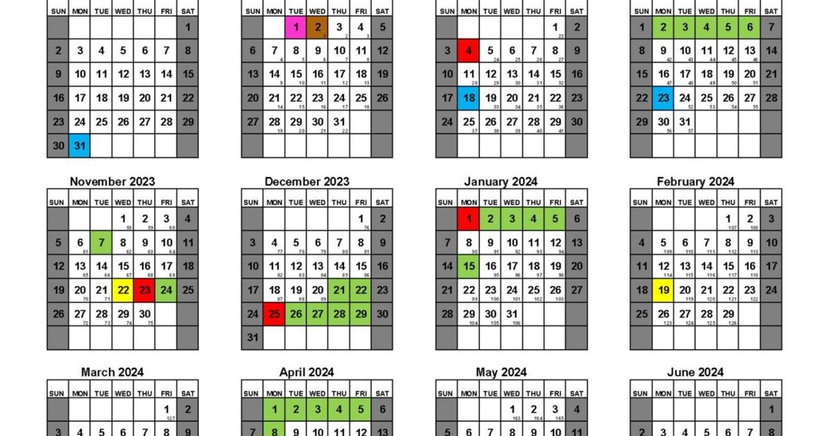 202324 school year calendar set Grayson County