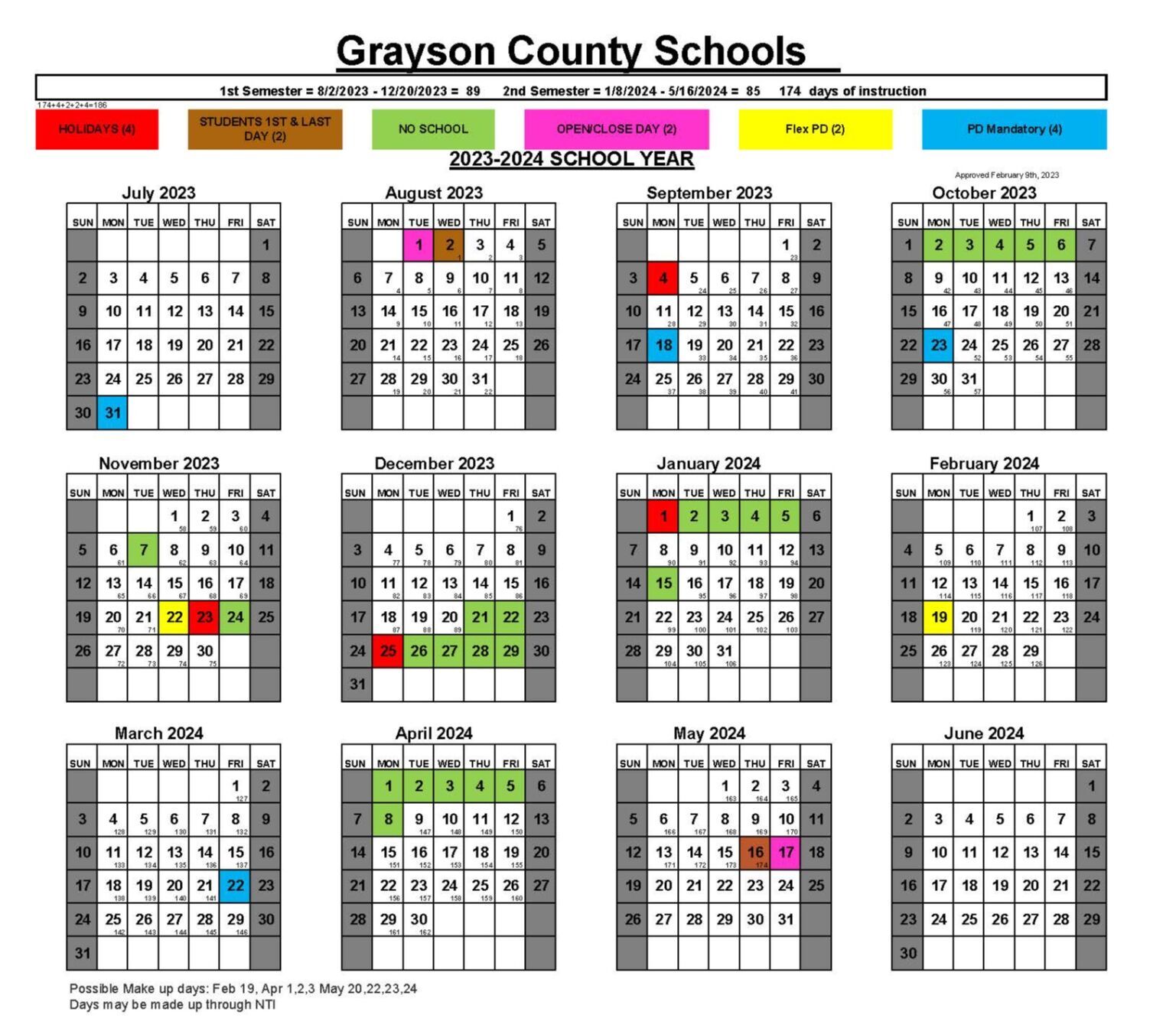 2023-24 school year calendar set | Grayson County | messenger-inquirer.com 2023-24 school year calendar set | Grayson County | messenger-inquirer.com