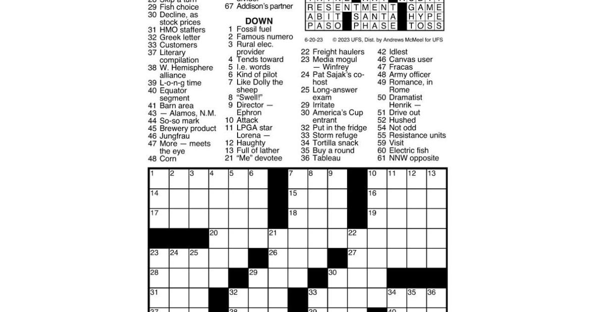 crossword by McMeel 06 20 messenger inquirer com crossword by McMeel 06 20 messenger inquirer com