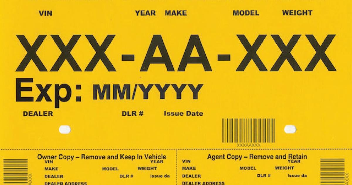 New temporary license plates more durable, provide more