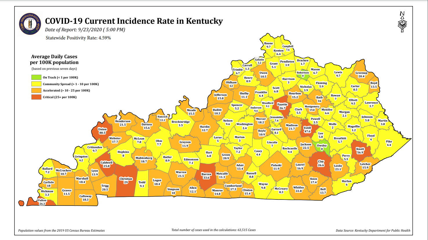 KY COVID19 INCIDENCE RATE MAP.png Coronavirus News