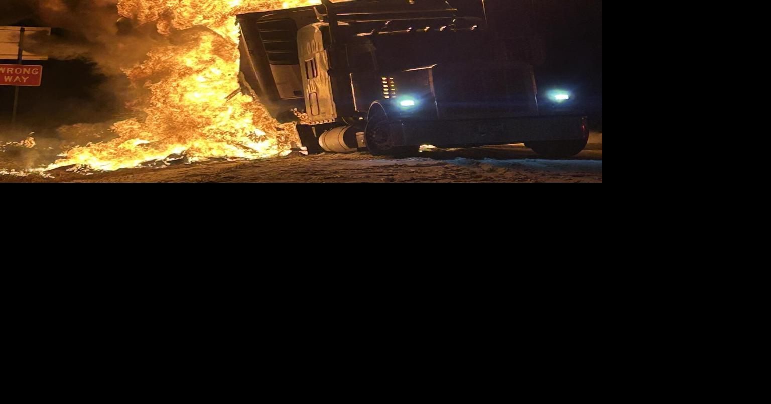 Hot and Cold: Stuck semi turns into roadside fire over the weekend ...