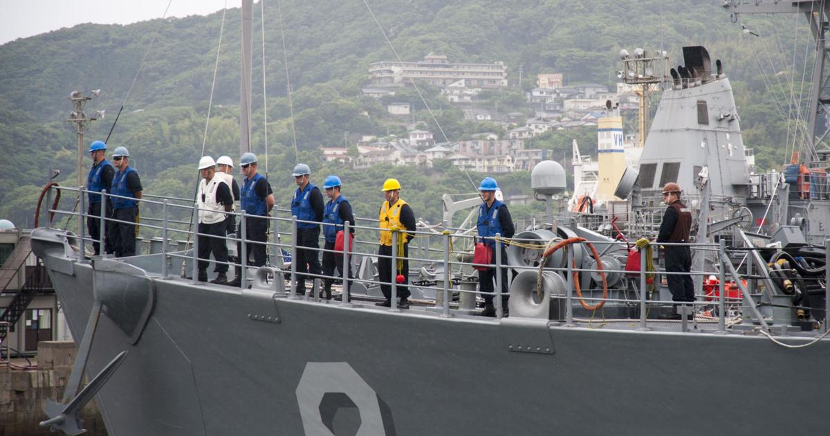 USS Richard E. Byrd, USS Pioneer conduct astern replenishment-at-sea ...