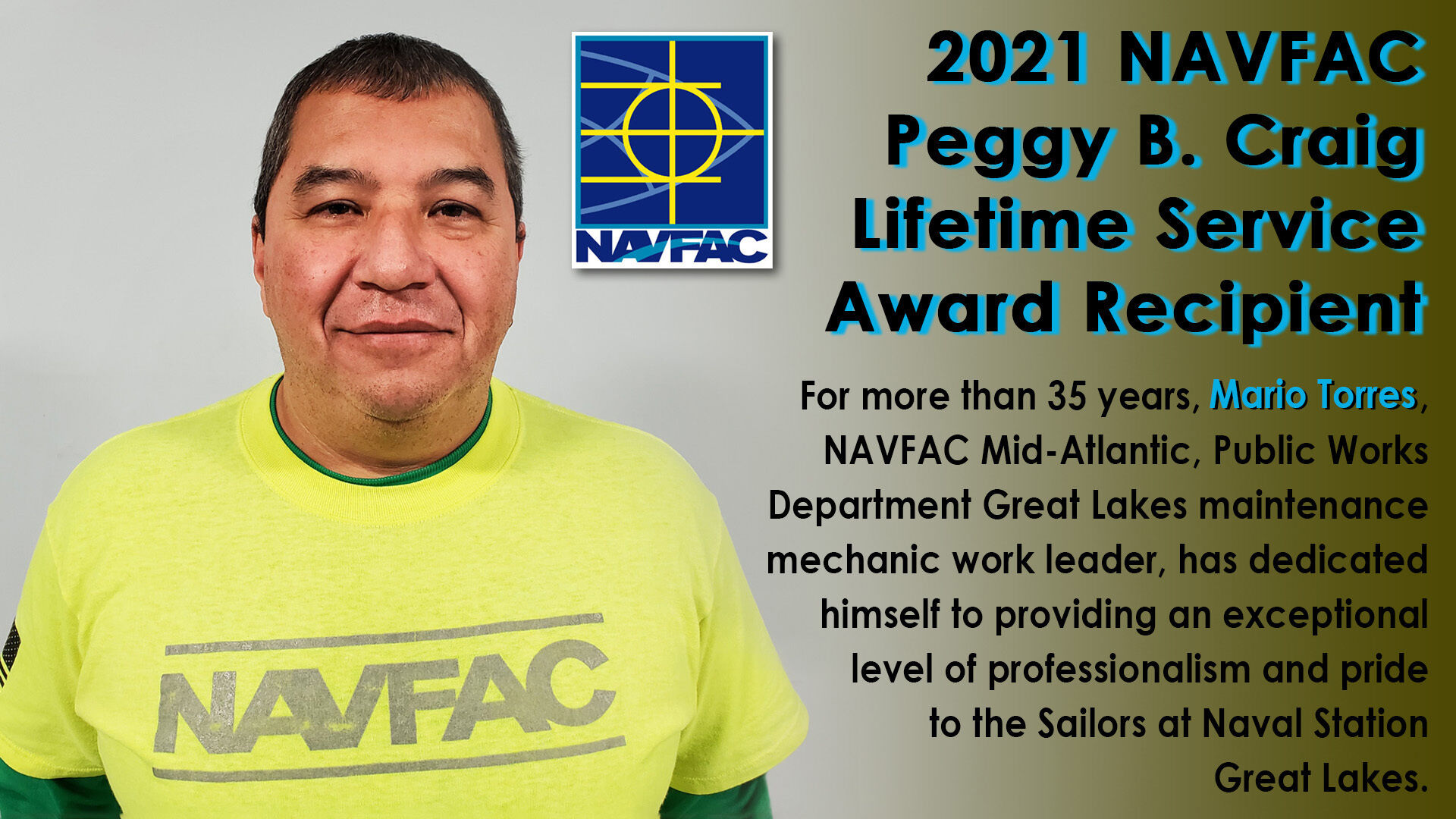 NAVFAC Mid-Atlantic 2021 Peggy B. Craig Lifetime Service Award recipient announced - Vimarsana News