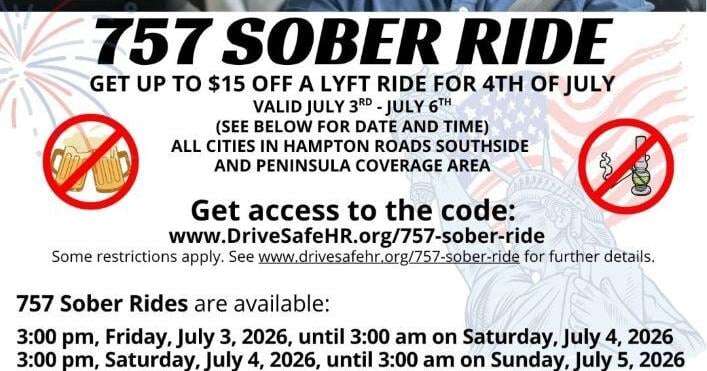 Drive Safe Hampton Roads and the Virginia Beach Restaurant Association Partner to provide 757 Sober Rides for July 4th weekend