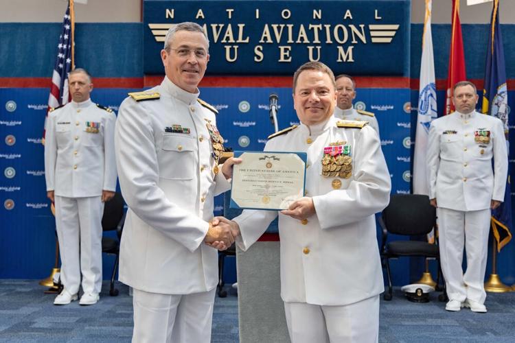 Naval education and training command holds change of command ceremony