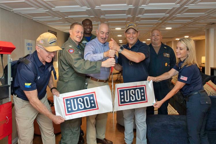 Uso Ribbon Cutting USS Gerald R. Ford holds ribbon cutting for new USO spaces | Top ...
