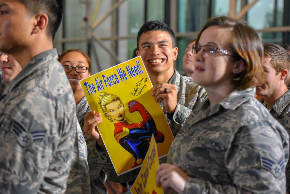 Captain Marvel takes flight: New footage shows film star in Nellis