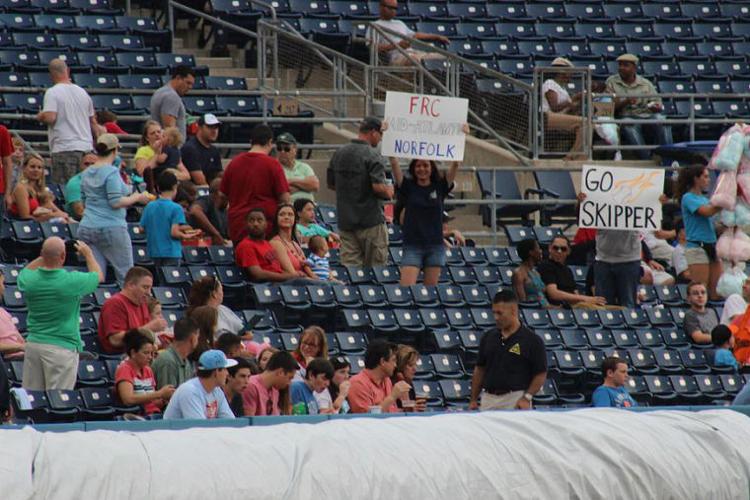 Norfolk Tides celebrating their wins with the fans