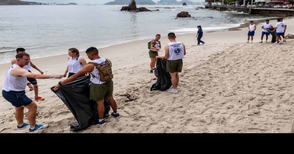 US Sailors and Marines conduct beach cleanup in Rio de Janeiro | News ...