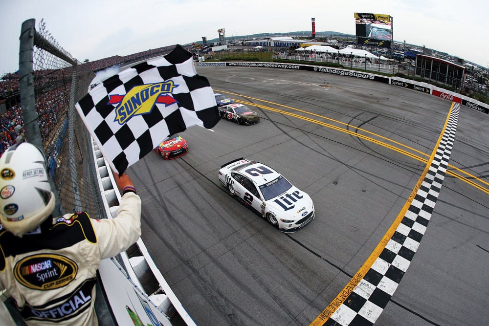 Brad Keselowski takes the checkered flag at Talladega | Nascar Insider ...