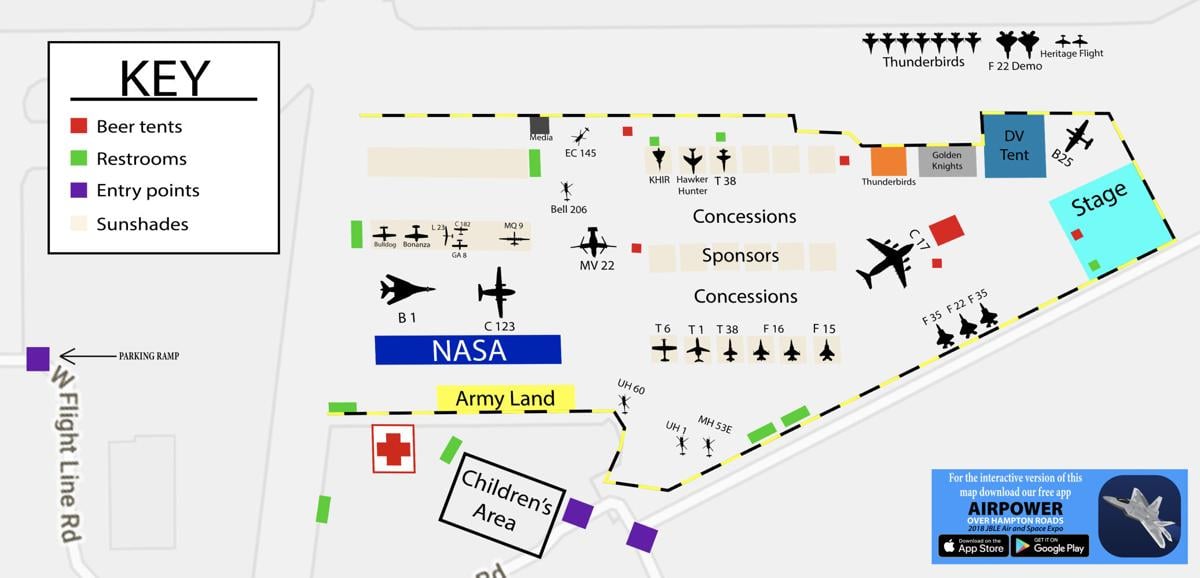 2018 Langley Air Show Flight Line Map Entertainment