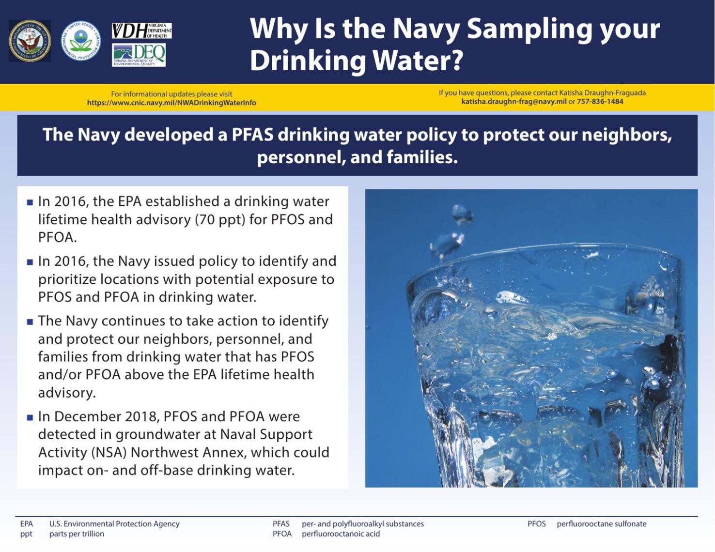 Naval Support Activity Hampton RoadsNorthwest Annex drinking water free of PFAS substances