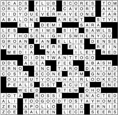 January 27, 2011 Crossword Answers | Crossword Sudoku ...