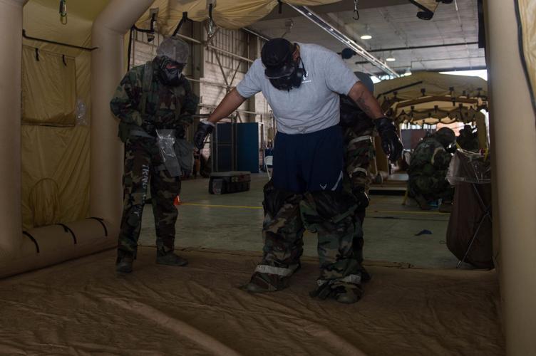 C-17 Airmen Try Out New Chemical Warfare Gear