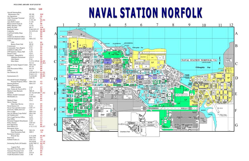Map of Naval Station Norfolk  Facilities  militarynews.com