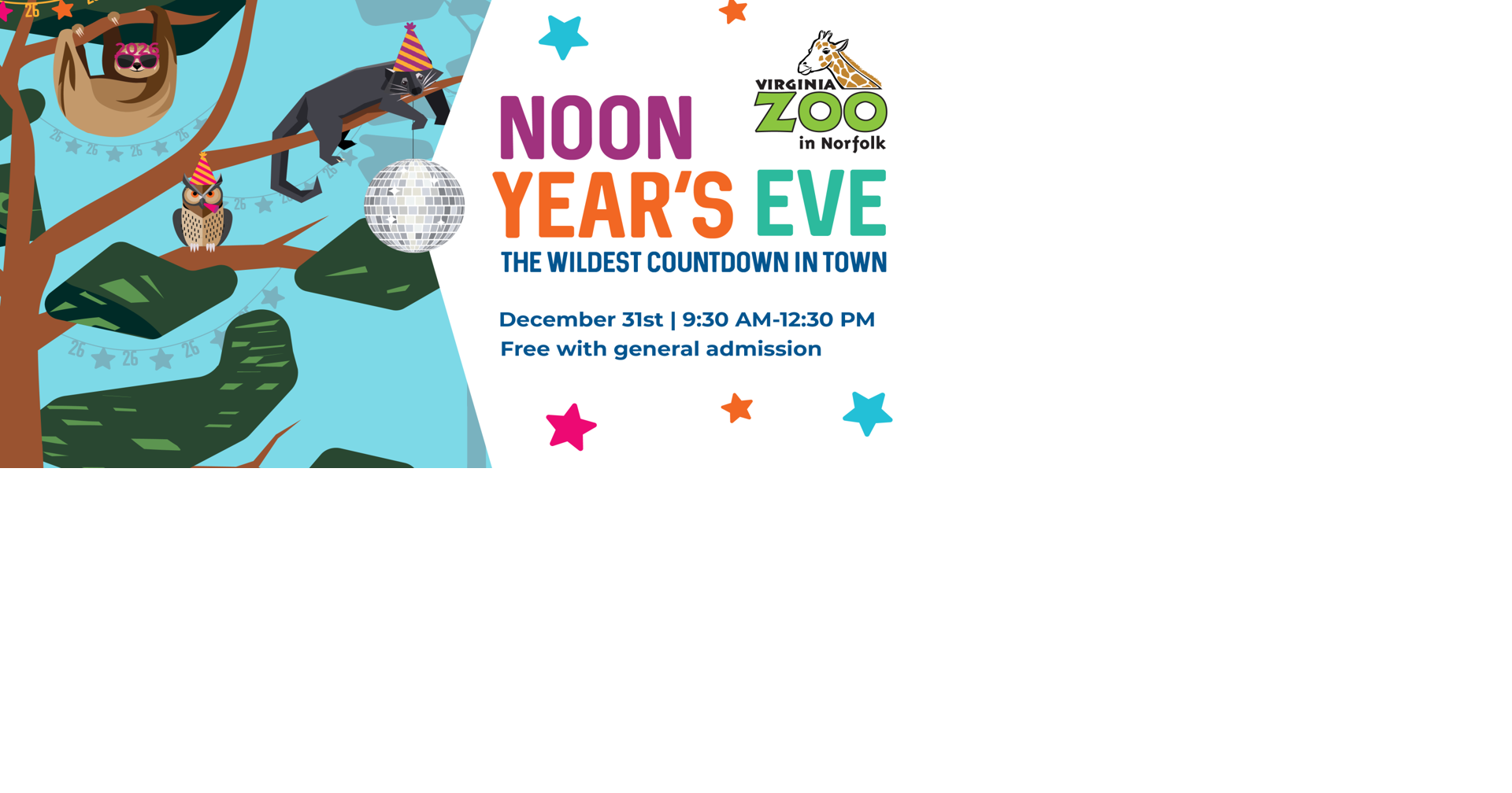 Start 2026 off on the wild side at Virginia Zoo’s family Noon Year’s Eve event