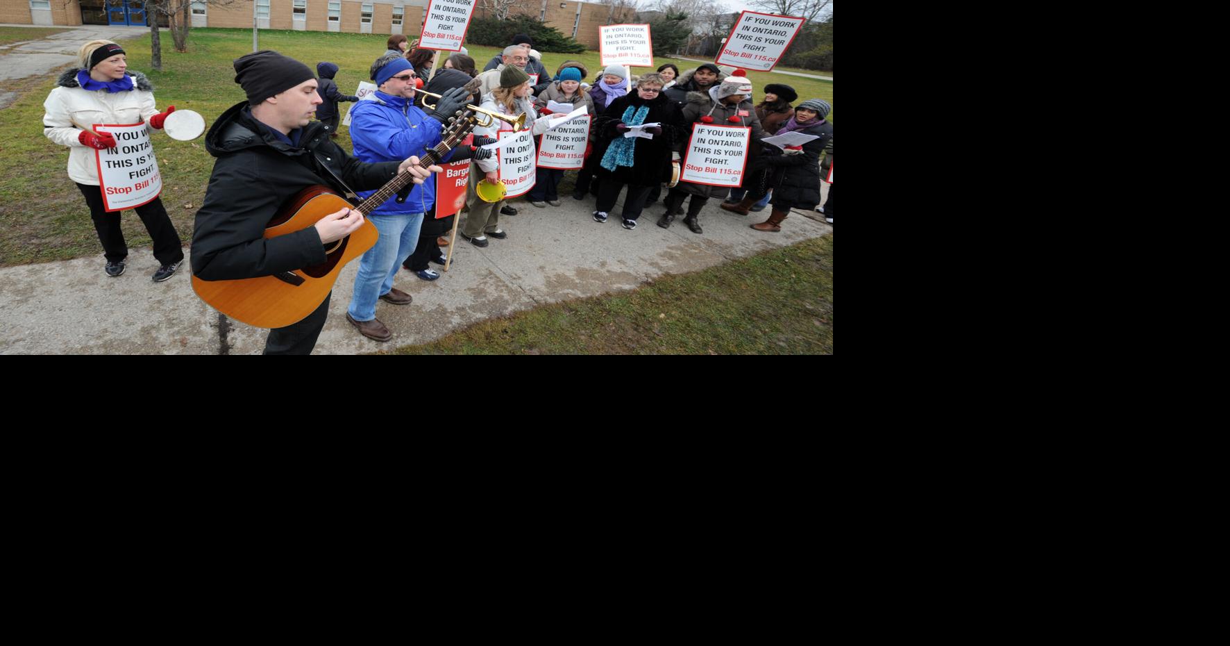 Striking teachers stage musical protest