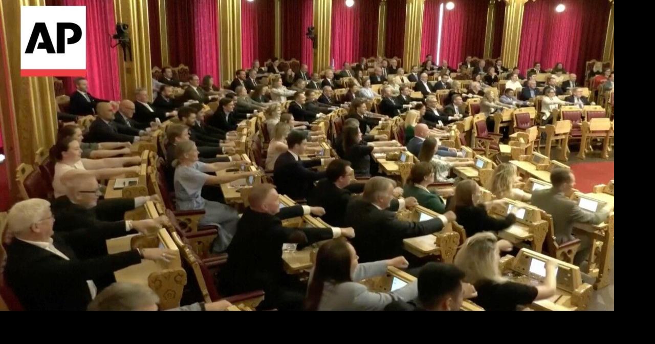 Norway lawmakers perform rowing chant in support of World Cup team