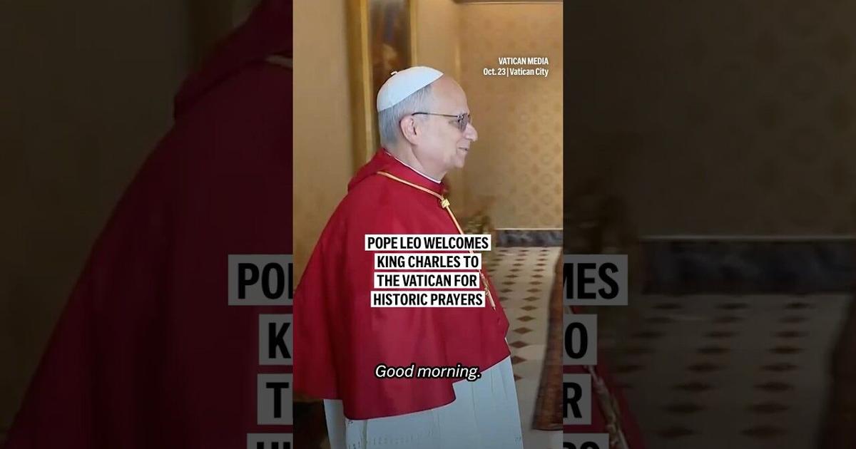 Pope Leo welcomes King Charles to the Vatican for historic prayers