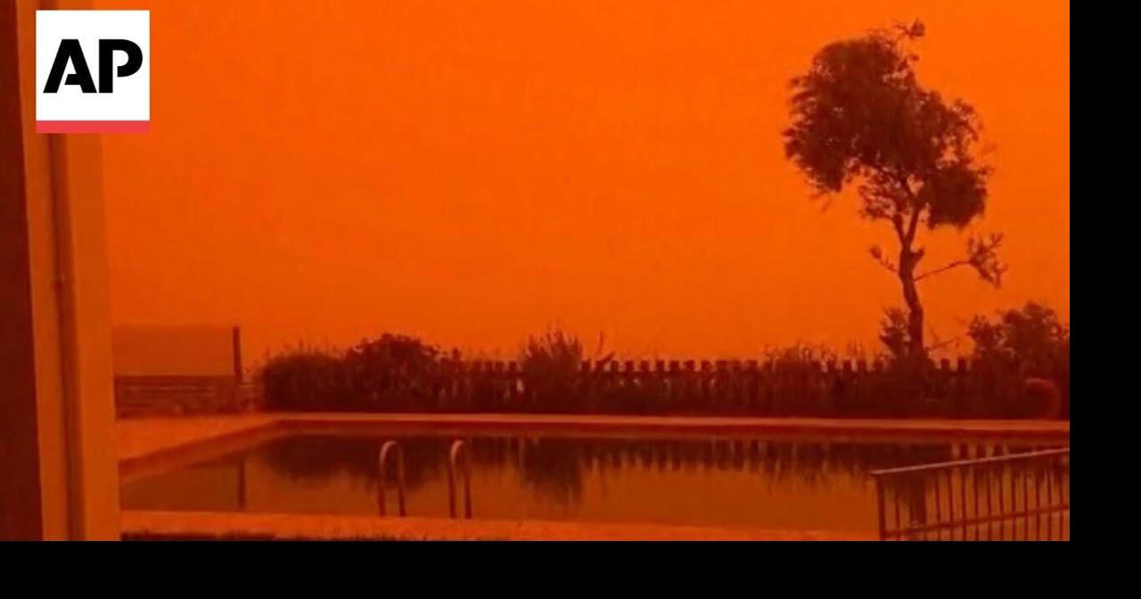 Sky turns red in Greece as storm blows Sahara sand dust into the atmosphere