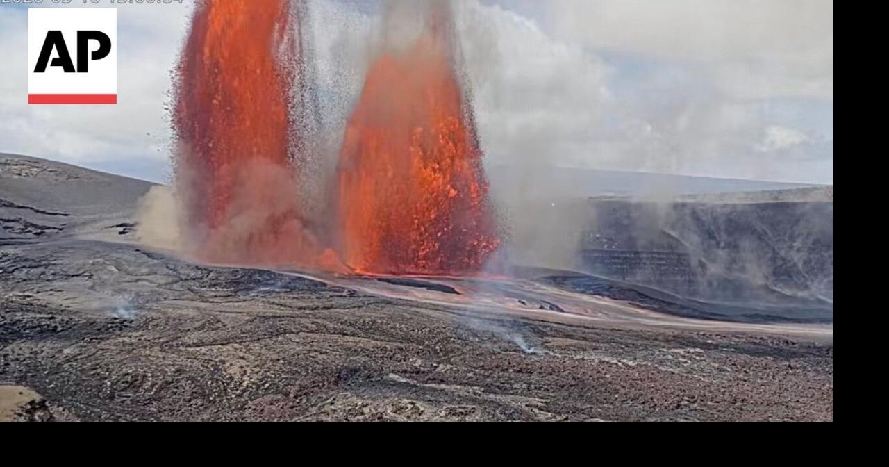 Hawaii's Kilauea volcano erupts, shooting towering lava fountains