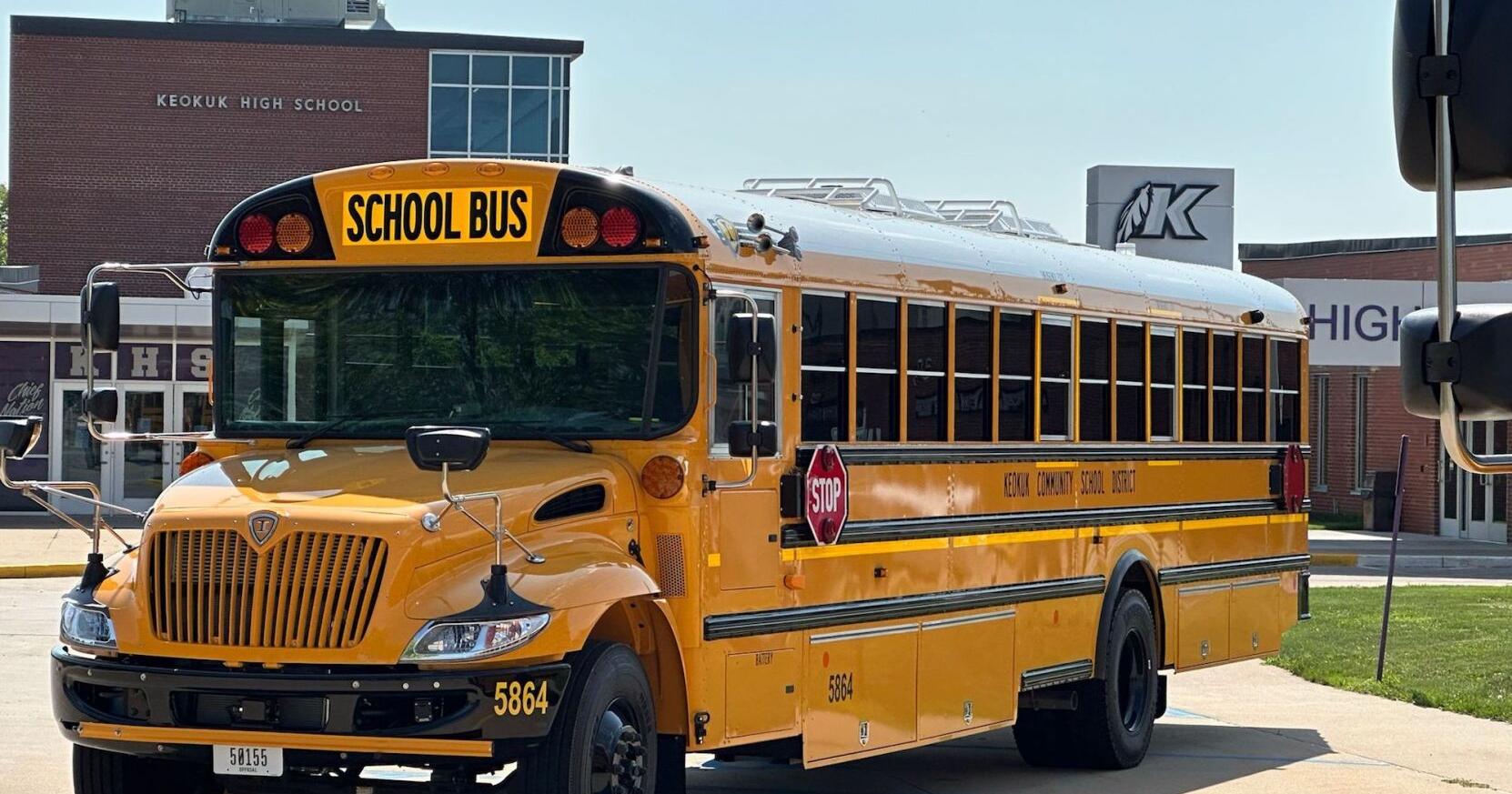 Keokuk schools purchases first seat belted buses, includes integrated car seats - Vimarsana News