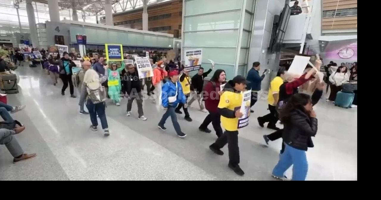 May Day protesters block road outside international terminal at San Francisco airport