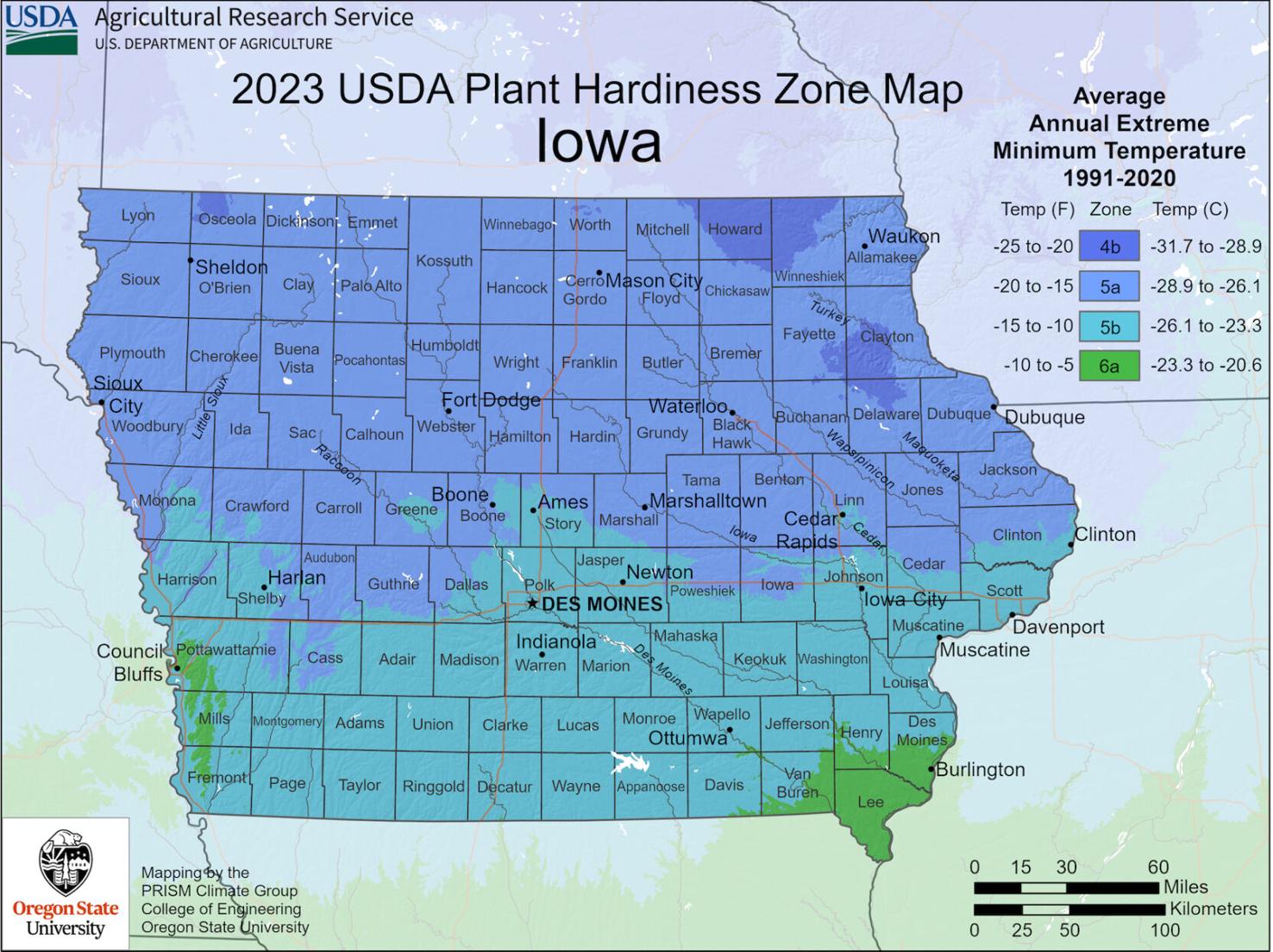 USDA plant hardiness zones Daily Gate City Keokuk, Iowa