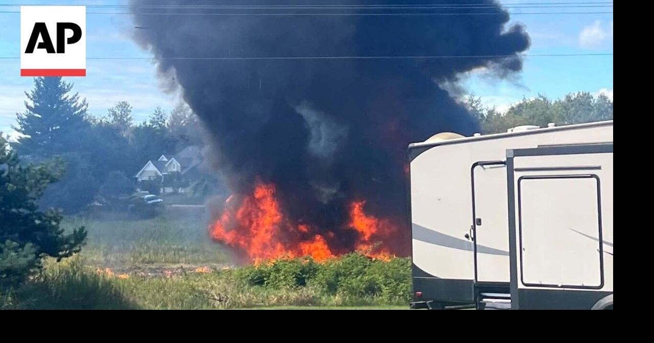 Military F-16 fighter jet crashes during a training exercise in Michigan