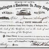 Out of the Collection: 1890 ferry company $50 share