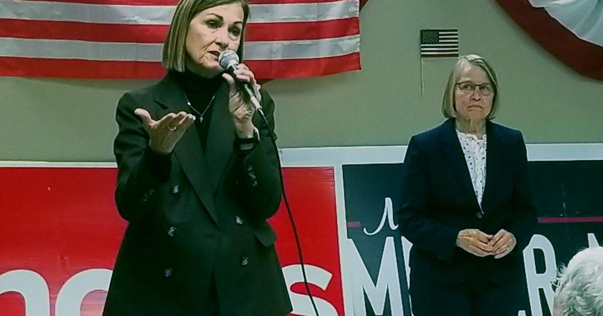 Rep Mariannette Miller-Meeks, Gov Kim Reynolds make pitch to supporters during Mount Pleasant rally