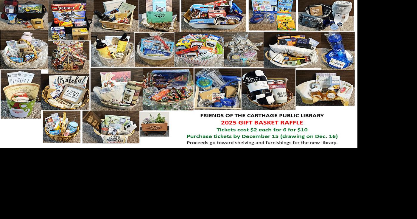 Tickets for Carthage Friends of the Library Holiday Basket Raffle on sale