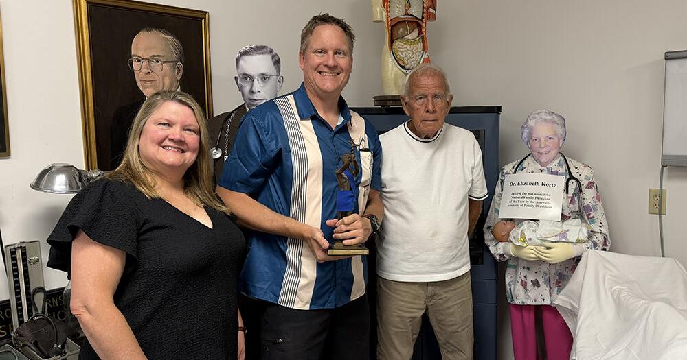 Dr. Korte’s national physician award now on display at Kibbe Museum
