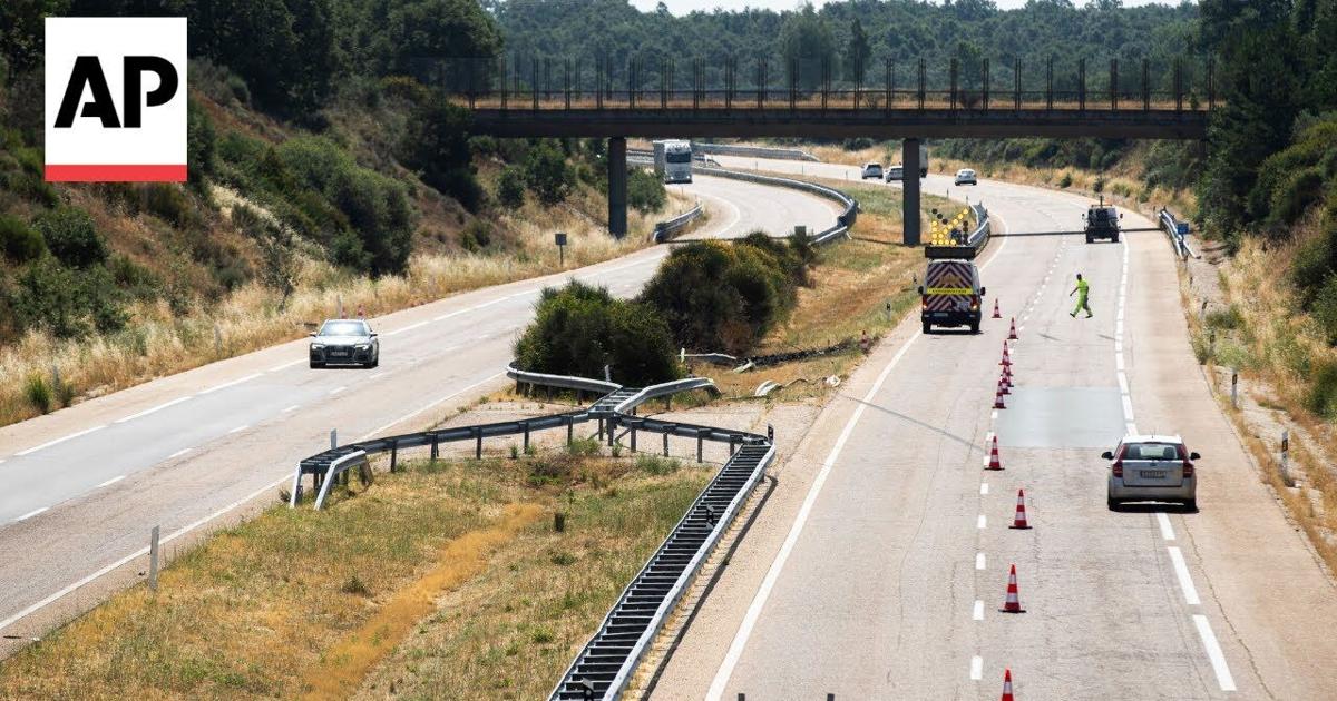 Scene of car accident in Spain that killed Liverpool's Diogo Jota and his brother