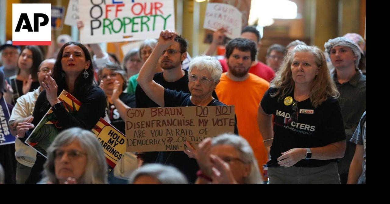Protesters in Indiana's capitol oppose Congressional redistricting plan