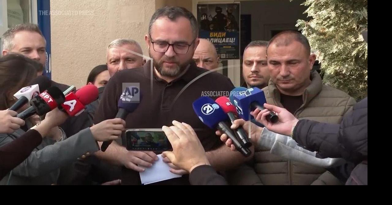 Interior minister addresses media after massive fire at a nightclub in North Macedonia