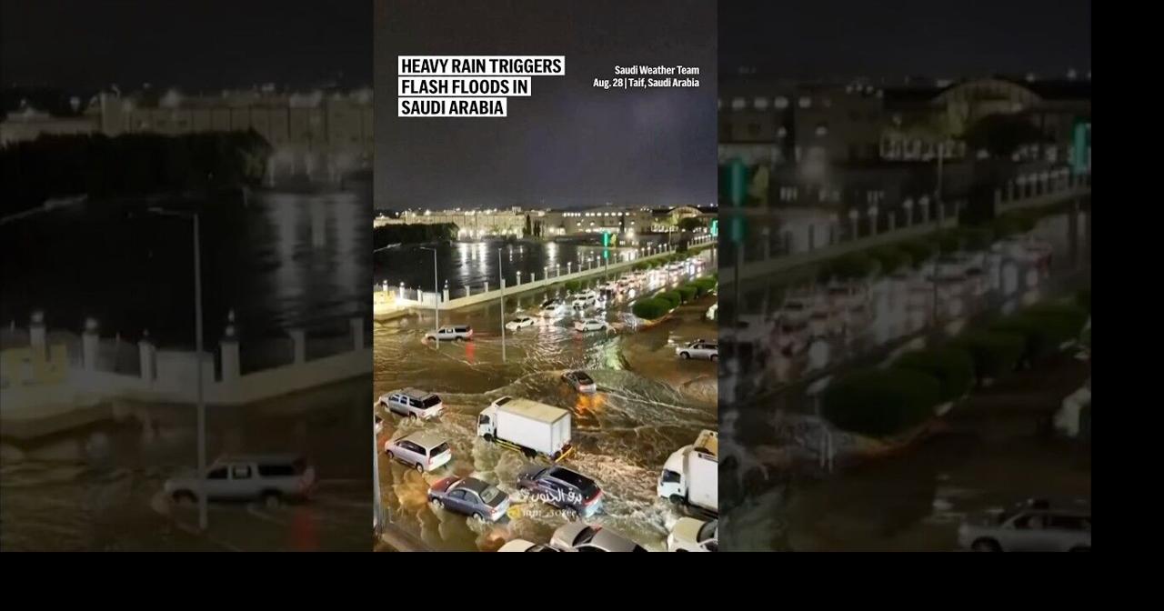 Heavy rain triggers flash floods in Saudi Arabia