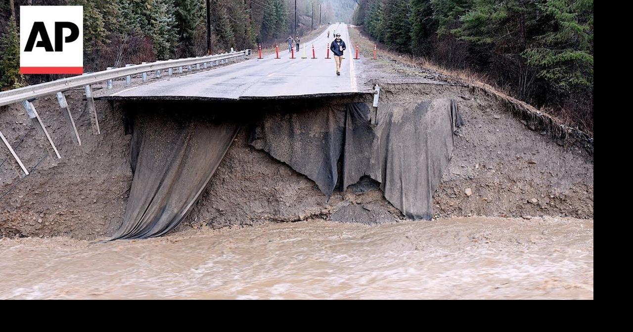 Video shows a bridge being destroyed during flooding in Montana