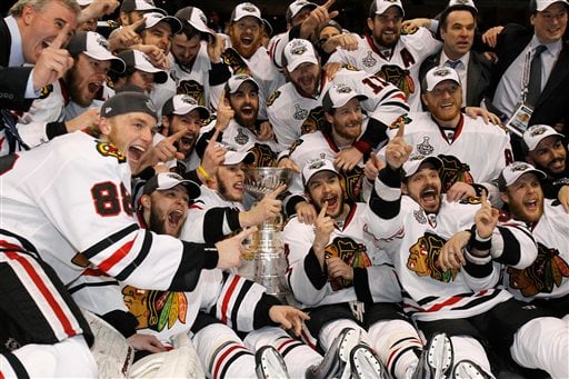 Blackhawks celebrate Stanley Cup victory