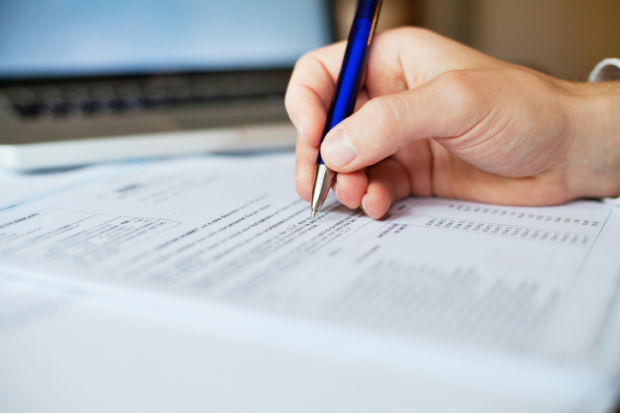 business license building permit stockimage