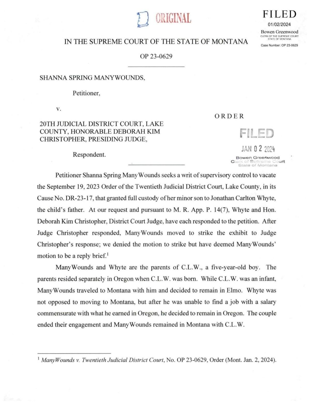 MT Supreme Court rules Lake Co judge erred in custody case