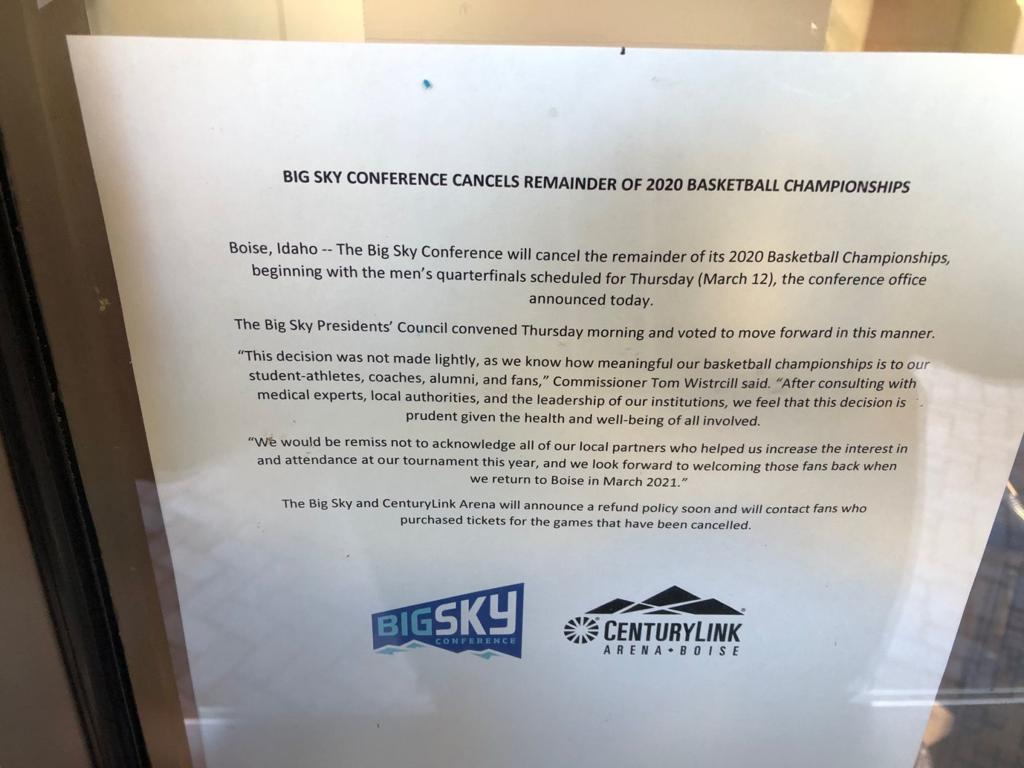 No Sense Staying Here Remainder Of Big Sky Conference Tournament Canceled Big Sky Conference Missoulian Com