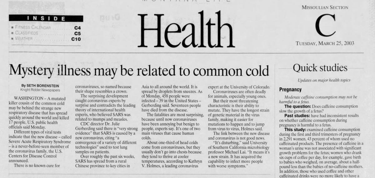 pix Covid Newspaper Article tracing coronavirus through the pages