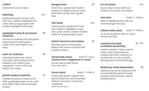 Lunch Menu